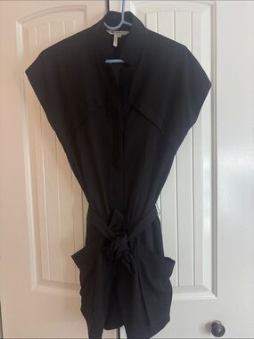 BCBGeneration Black Dress with Notched Collar